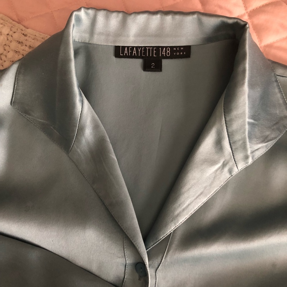 Long sleeve silk blouse